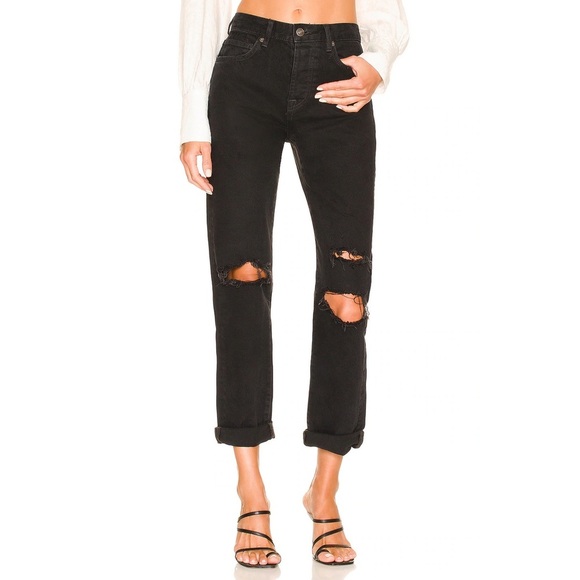 Free People x We The Free Bren Boyfriend Jean - Black Magic - Picture 2 of 16